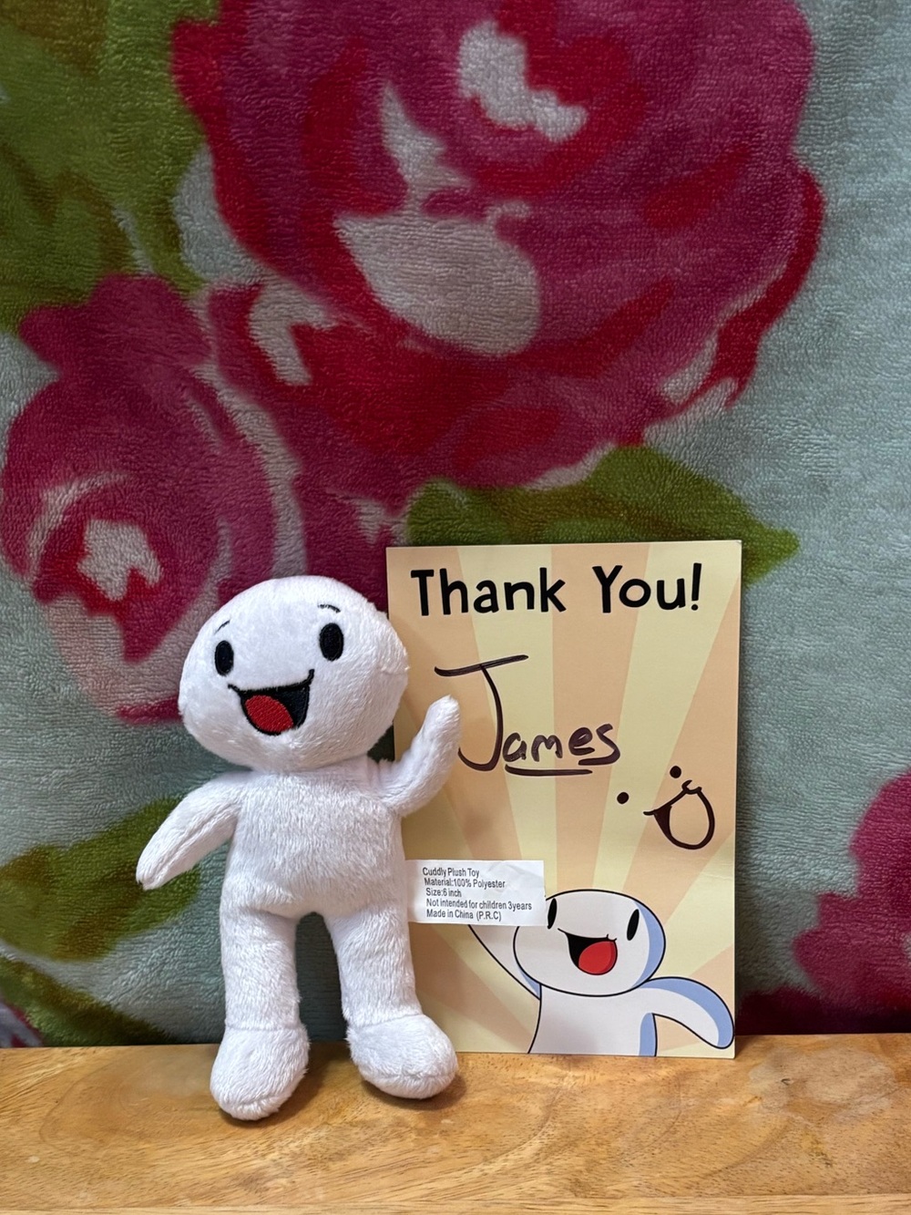White Plush TheOdd1sOut animator Doll with Smiling Face